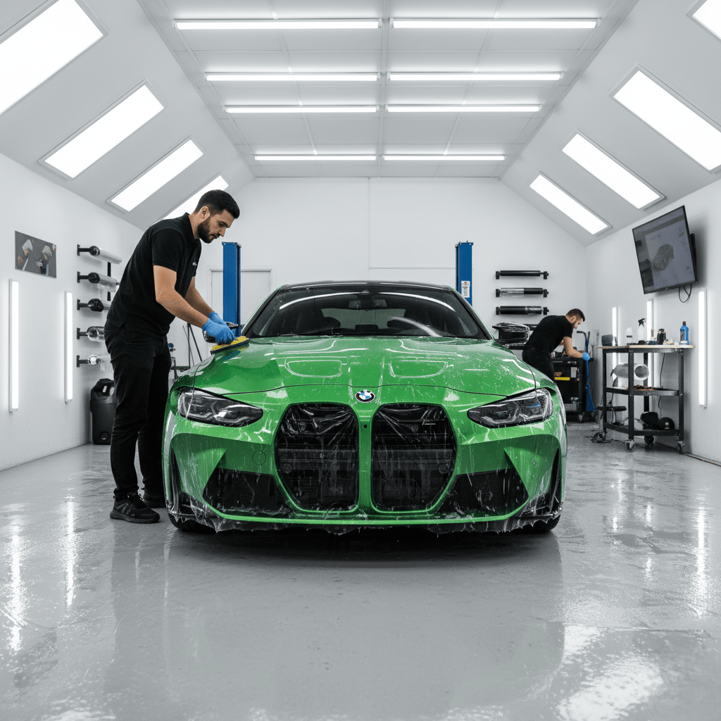 BMW M4 in Neon Green